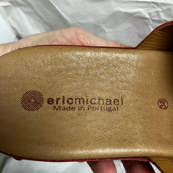 Eric Michaels New Pair Eric Michael Nash Slide Sandals Genuine Leather Sandals - Picture 6 of 11